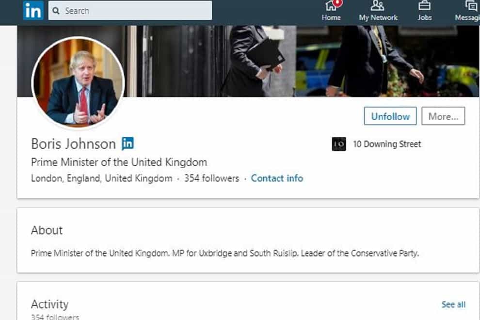 The PM's profile page