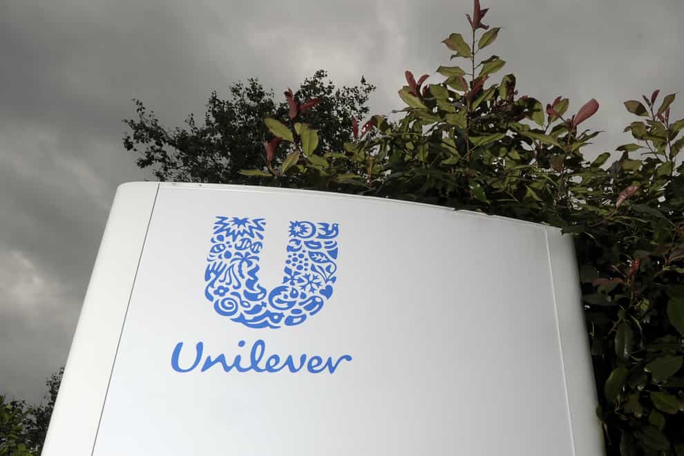 A general view signage at the Unilever sourcing unit in Slough