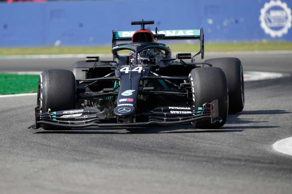 Mercedes driver Lewis Hamilton during first practice for the Italian Grand Prix during which he finished 0.245 seconds behind team-mate Valtteri Bottas