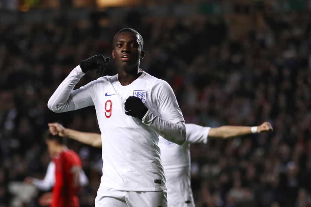 Eddie Nketiah struck a perfect hat-trick for England Under-21 in Kosovo