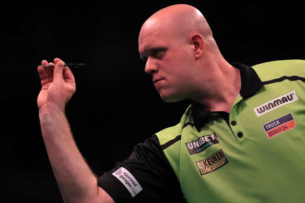 Michael Van Gerwen remains on course to seal a play-off place in the Unibet Premier League
