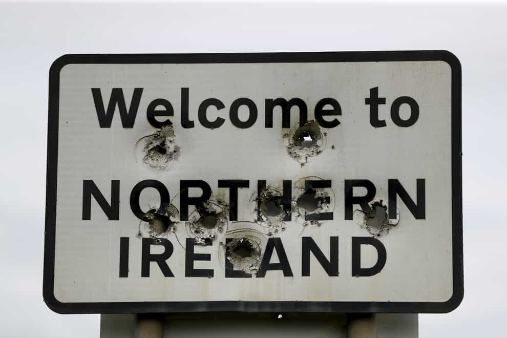 A bullet-riddled 'Welcome to Northern Ireland' sign