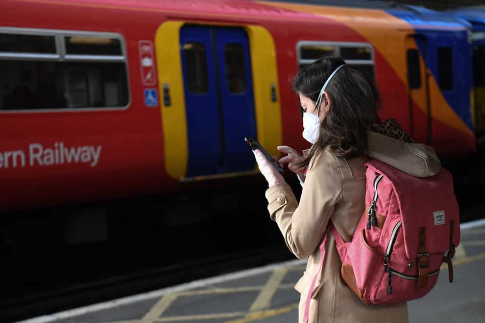 Train services will be ramped up from Monday with schools in England and Wales reopening and workers being encouraged to return to offices (Kirsty O’Connor/PA)