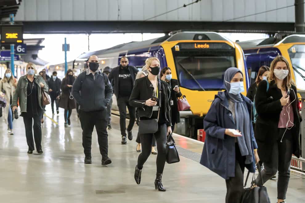 Commuters at Leeds railway station on September 7 (Danny Lawson/PA)