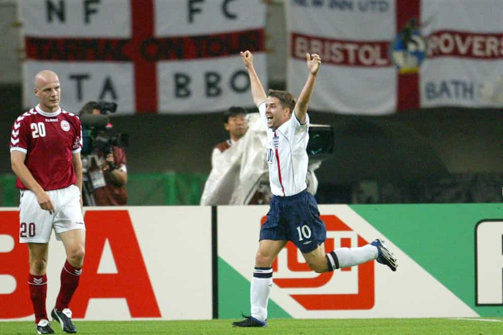 England beat Denmark 3-0 at the 2002 World Cup (Rui Vieira/PA).