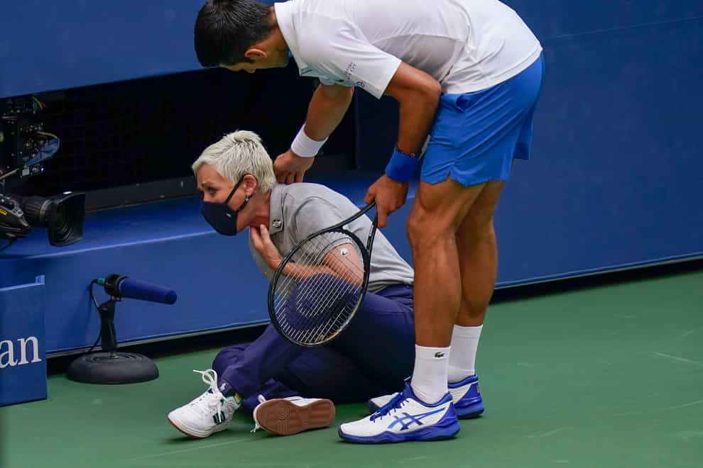 Novak Djokovic hit line judge Laura Clark in the throat and was disqualified from the US Open