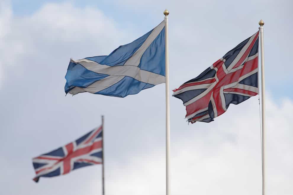 Saltire and union flags