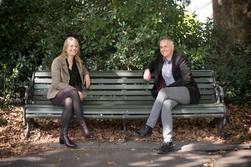 Sian Berry and Jonathan Bartley after they were named as the new joint leaders of the Green Party