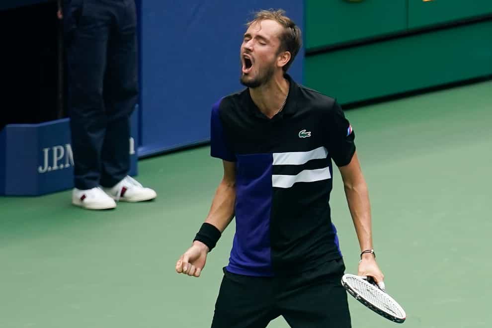 Daniil Medvedev let out a roar after completing his win