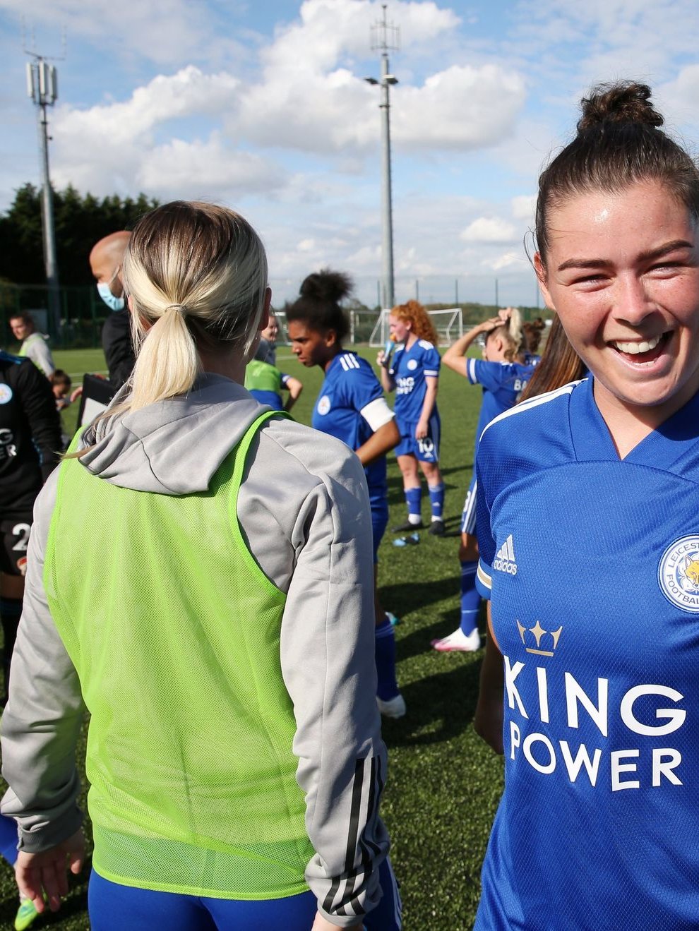 Flint scored two goals in her debut for Leicester