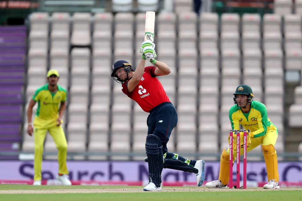 Jos Buttler scored 77 not out for England in the second Twenty20 international against Australia at the Ageas Bowl