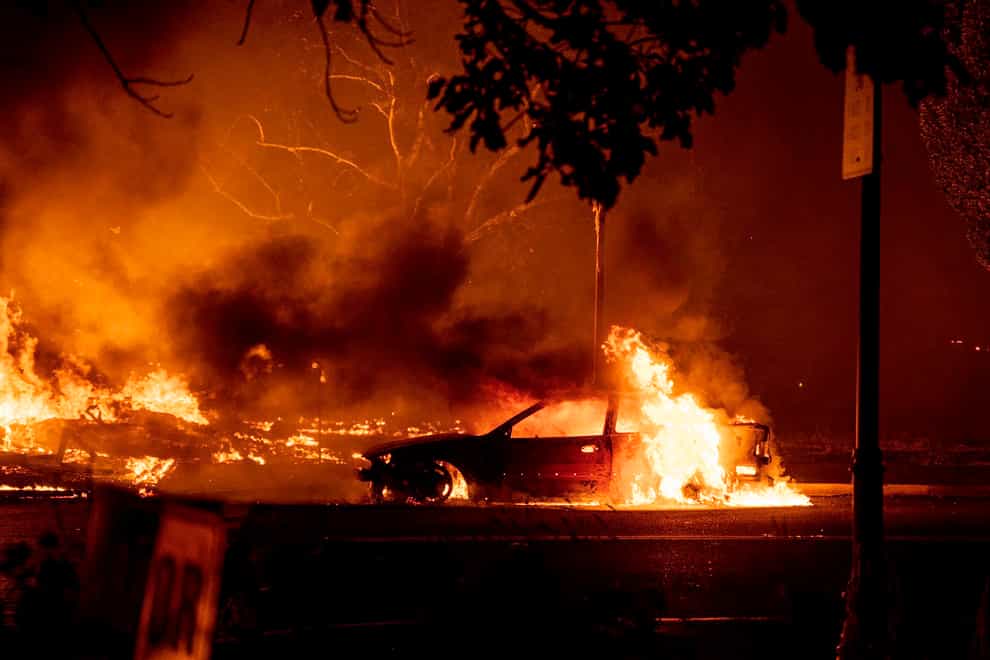 This photo taken by Talent, Oregon, resident Kevin Jantzer shows the destruction of his hometown (Kevin Jantzer/AP)