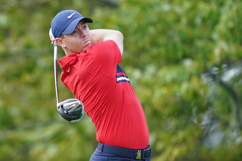 Rory McIlroy practises ahead of the US Open Championship