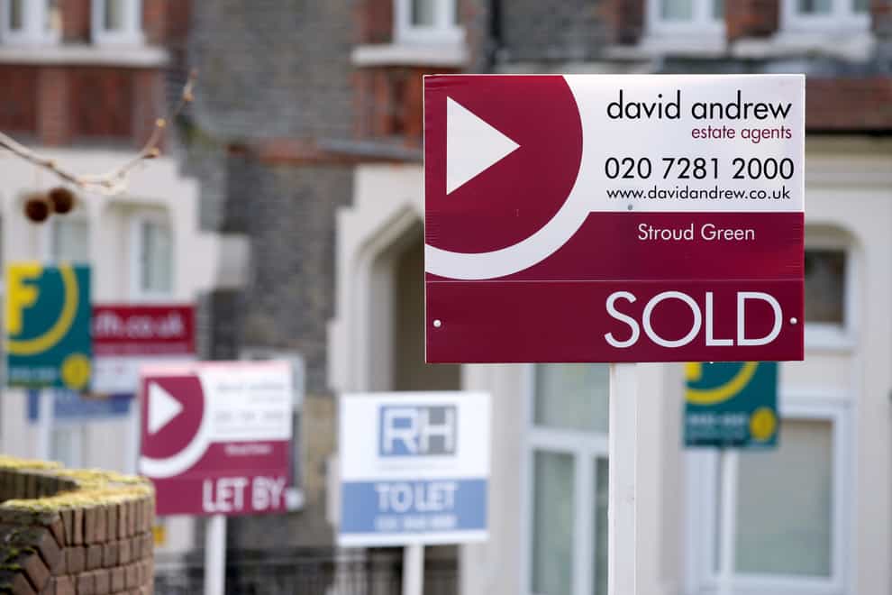 Sold, To Let and Let By estate agent signs placed outside homes in north London (Yui Mok/PA)