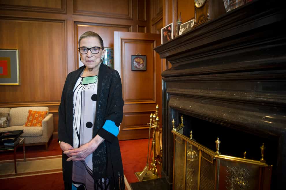 Ruth Bader Ginsburg, seen in her chambers in at the Supreme Court in Washington, has been remembered as a champion of women’s rights 