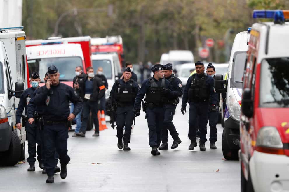 French police officers on patrol in Paris