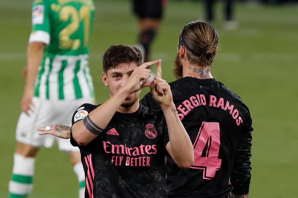 Real Madrid’s Federico Valverde scored his side's opener in a 3-2 win at Real Betis