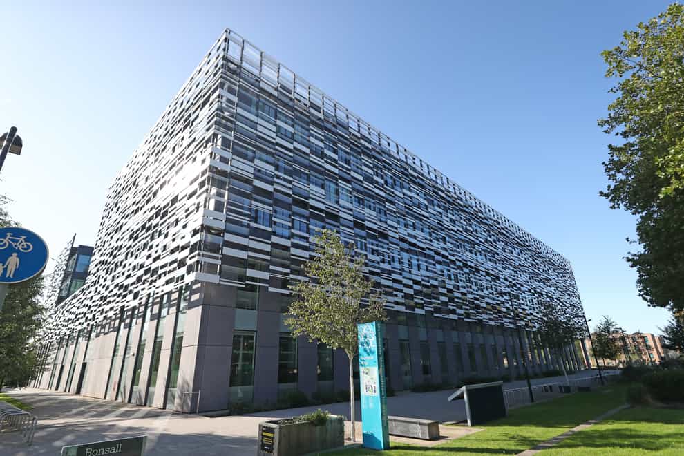 Manchester Metropolitan University’s Birley campus where hundreds of students have been told to self-isolate after 127 of them tested positive for coronavirus (Peter Byrne/PA)