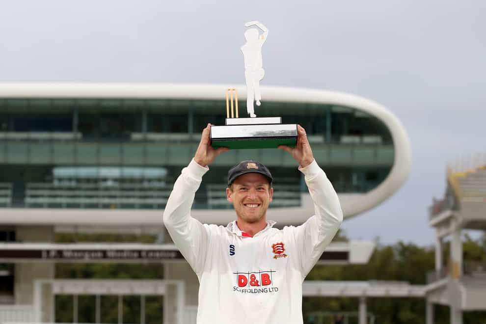 Essex’s Tom Westley poses with the trophy after victory in the Bob Willis Trophy final at Lord’s