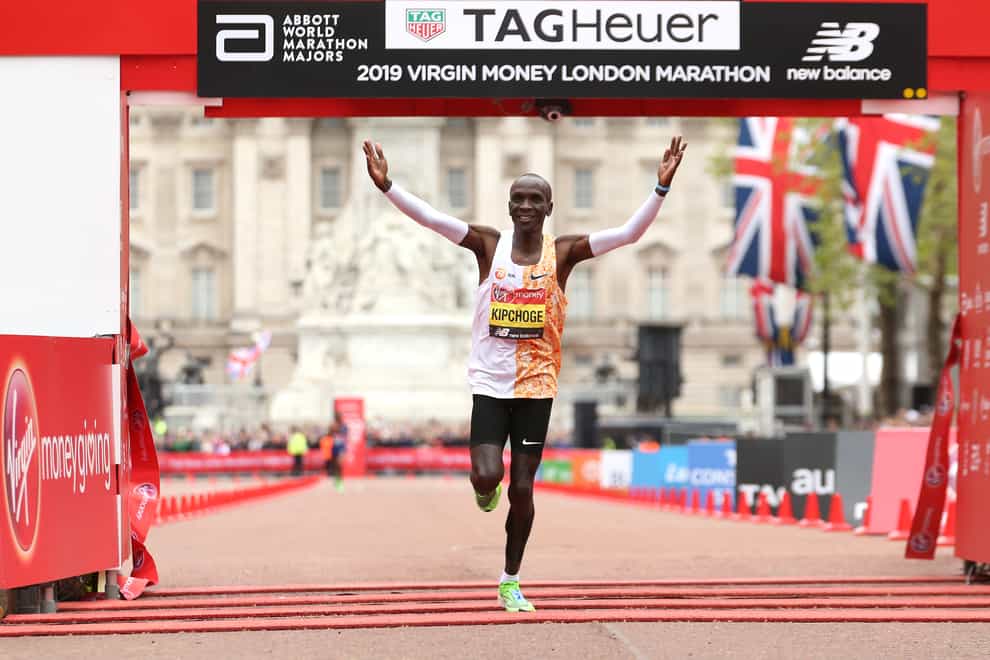 World record holder Eliud Kipchoge is hoping to defend his title in London
