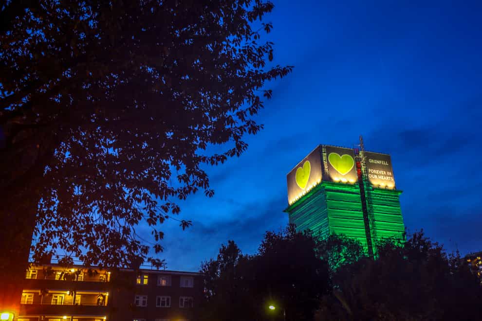 Grenfell Tower in west London (Steve Parsons/PA)