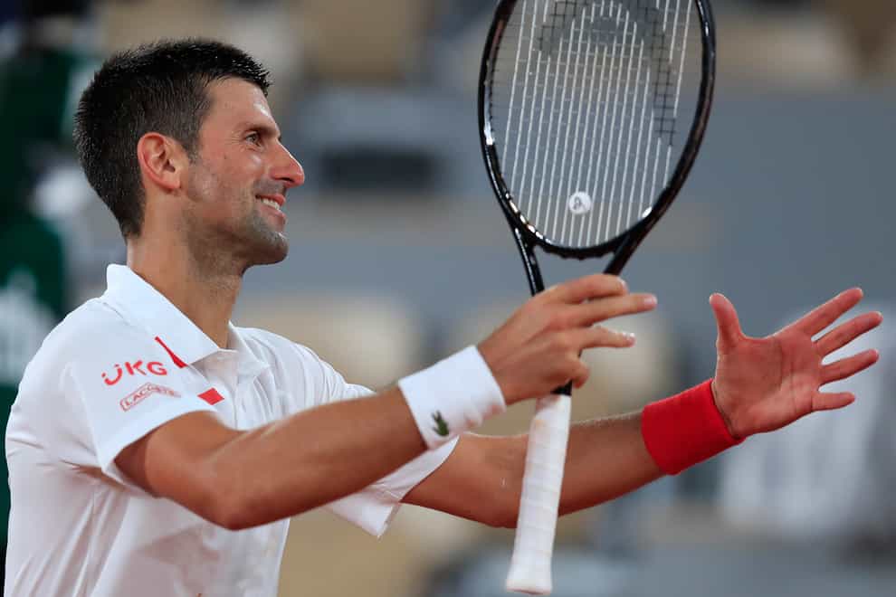 Novak Djokovic was all smiles after winning his first-round match at the French Open