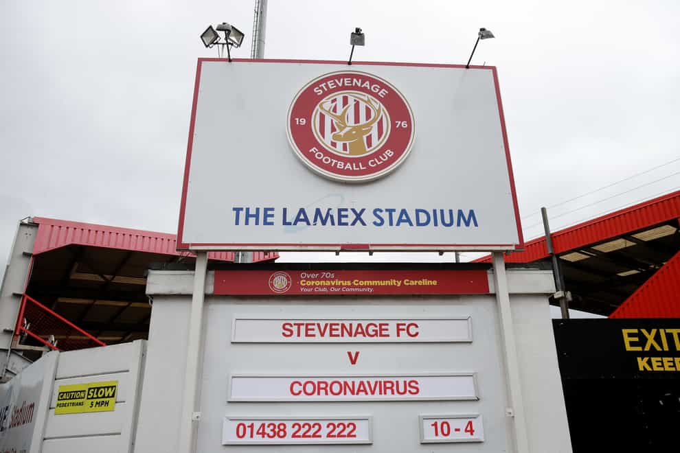Three Stevenage players are continuing to self-isolate after testing positive for coronavirus
