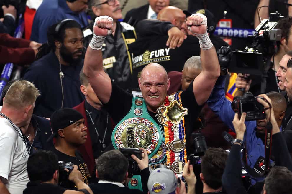 <p>Fury won the WBC heavyweight title with a superb win over Deontay Wilder in February</p>