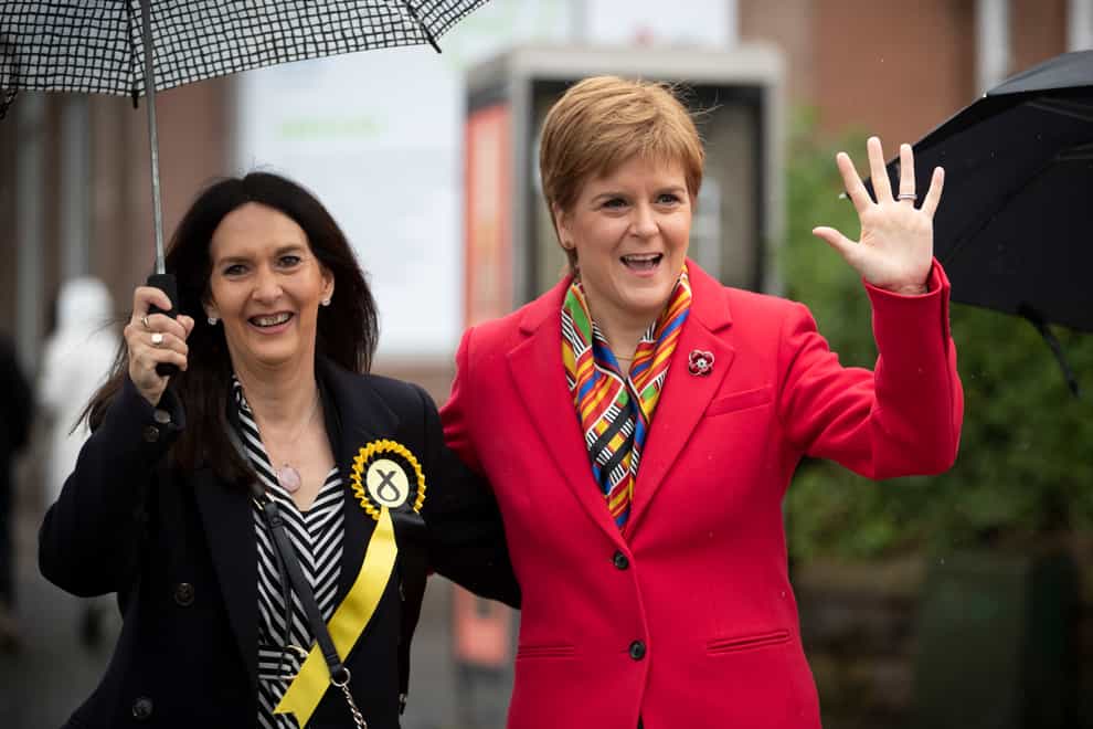Margaret Ferrier in happier times with her party leader Nicola Sturgeon