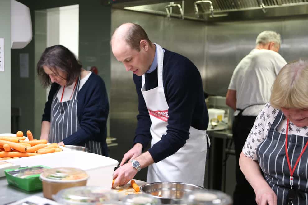 The Duke of Cambridge helps out at The Passage