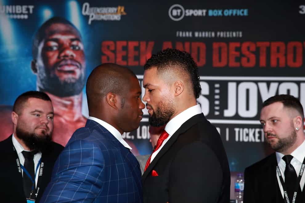 Daniel Dubois, left, and Joe Joyce had been scheduled to fight in April, July and October