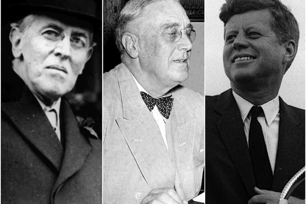 Woodrow Wilson, Franklin D Roosevelt and John F Kennedy