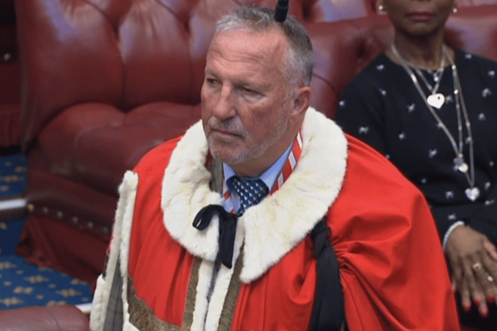 Lord Botham takes part in his House of Lords introduction ceremony