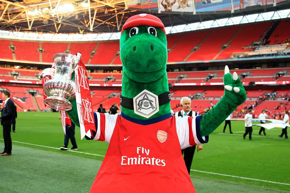Arsenal mascot Gunnersaurus has become a cult figure