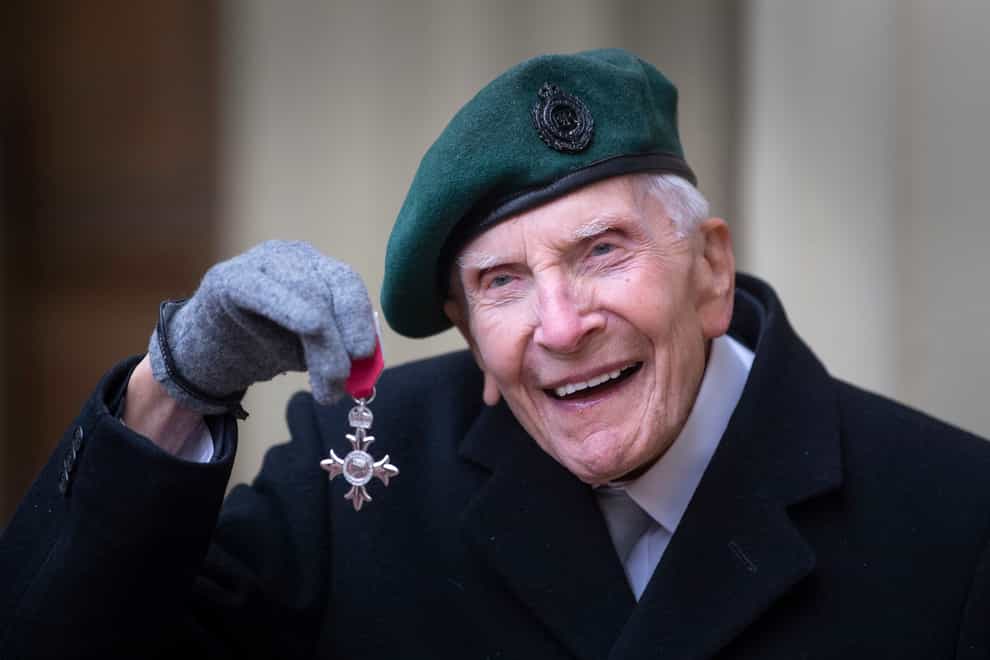 D-Day veteran Harry Billinge with his MBE for charitable fundraising