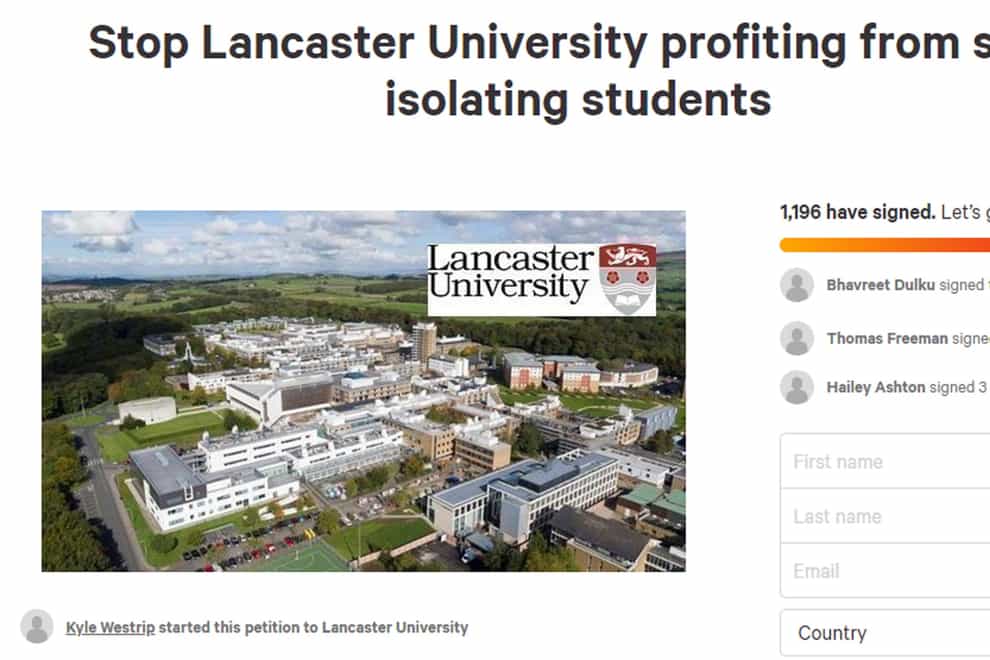 Lancaster University petition