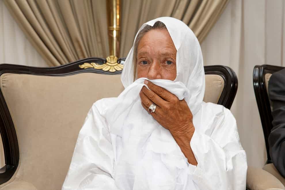 Sophie Petronin is seen at the presidential palace in Mali