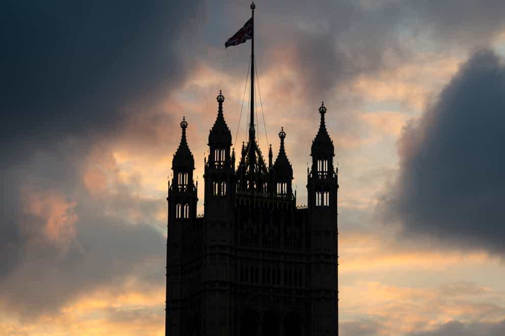 Sunset behind Victoria Tower at the House of Parliament
