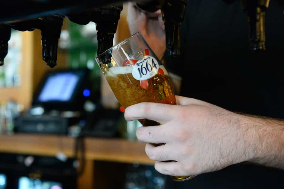 Bartender pouring a pint