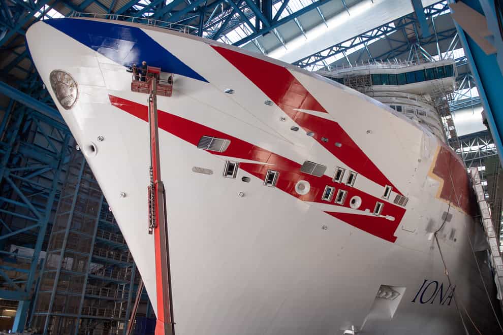 P&O Cruises has taken delivery of the largest cruise ship built for the UK market (P&O Cruises/PA)