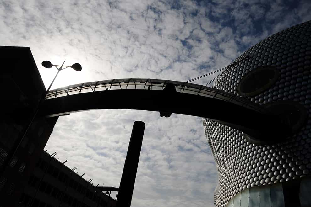 General view of bridge linking the car park to the Bullring shopping complex in Birmingham (Rui Vieira/PA)