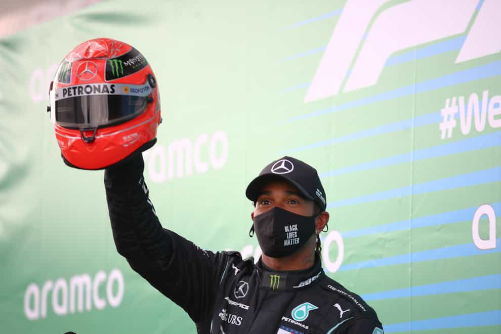 Lewis Hamilton has equalled Michael Schumacher's record of 91 race wins in Formula One