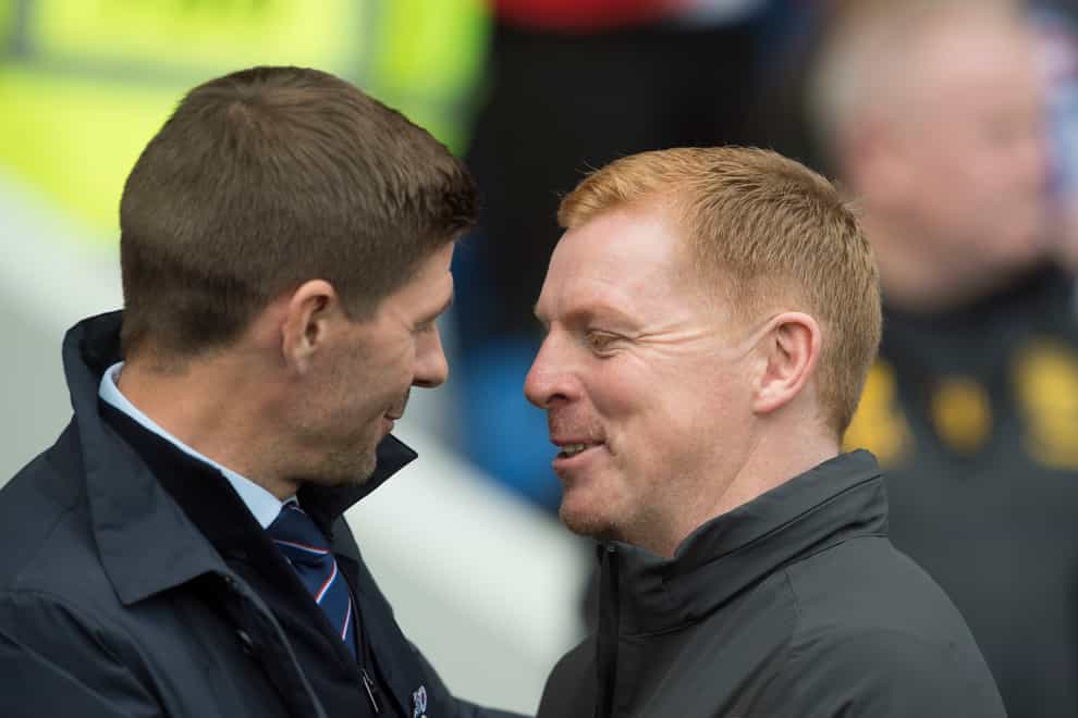 Rangers manager Steven Gerrard (left) takes his team to Celtic Park on Saturday to face Neil Lennon's champions