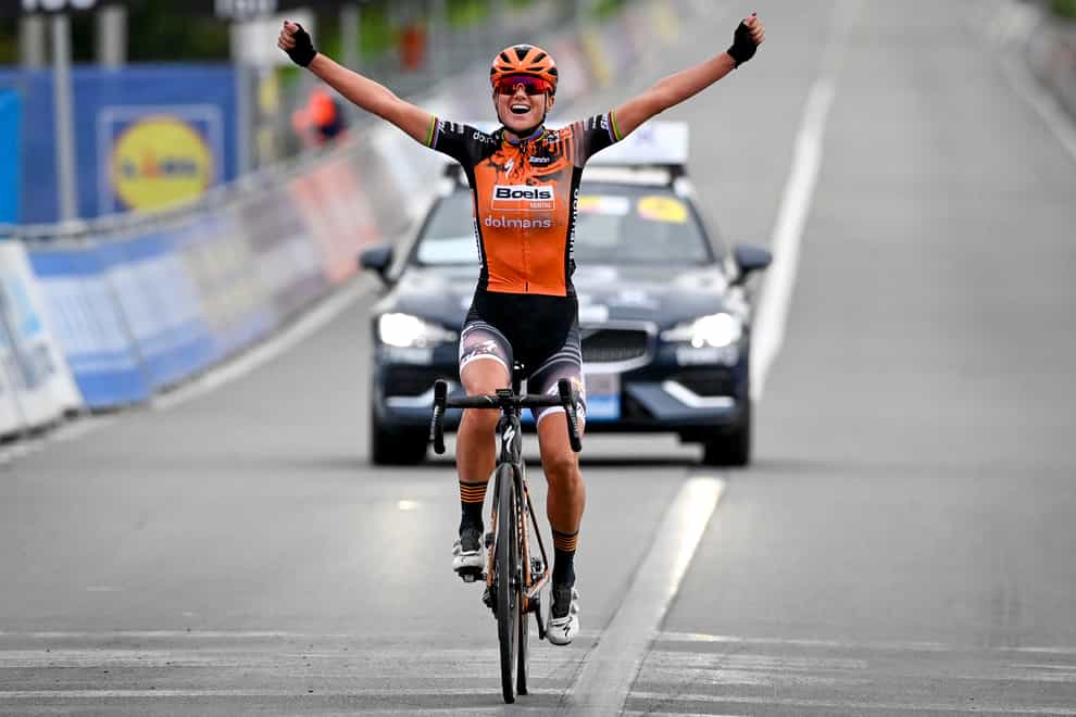 Van den Broek-Blaak was ecstatic as she crossed the line to take the win