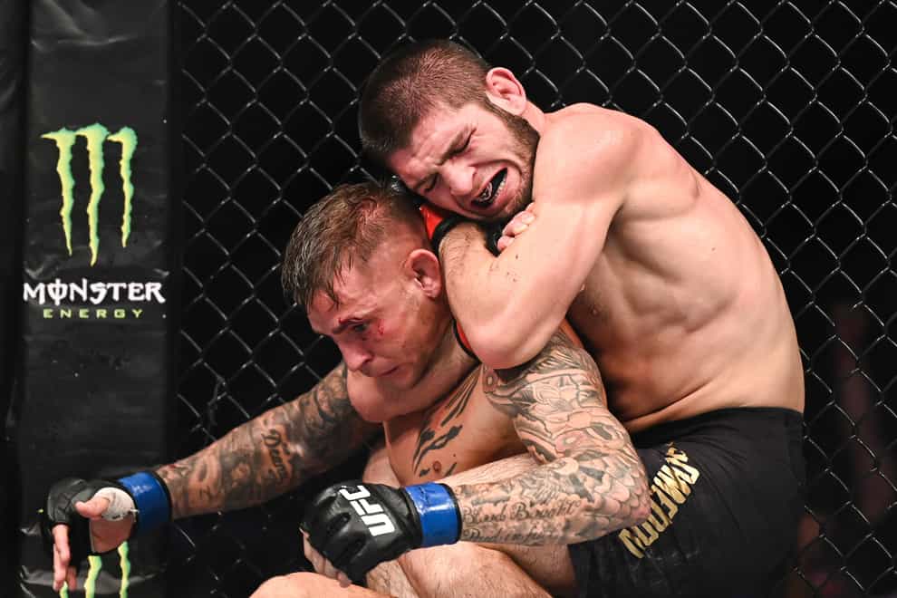 Khabib beat Poirier by submission in his last fight 