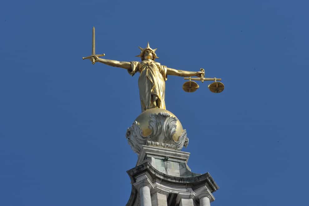 The Lady Justice statue atop the Central Criminal Court, also referred to as the Old Bailey (Nick Ansell/PA)