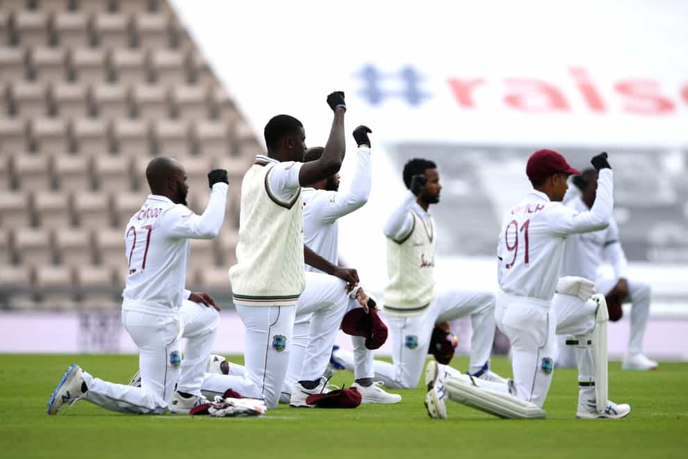 West Indies players take a knee on their tour of England.