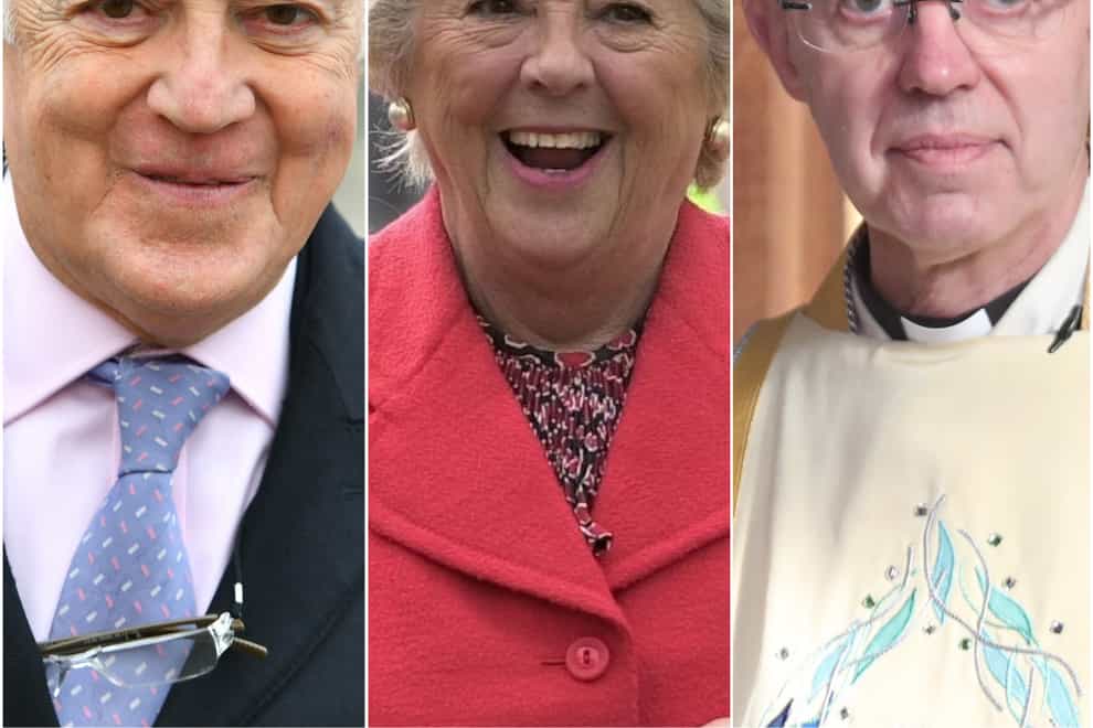 Lord Howard, Lady Boothroyd and the Archbishop of Canterbury/PA)