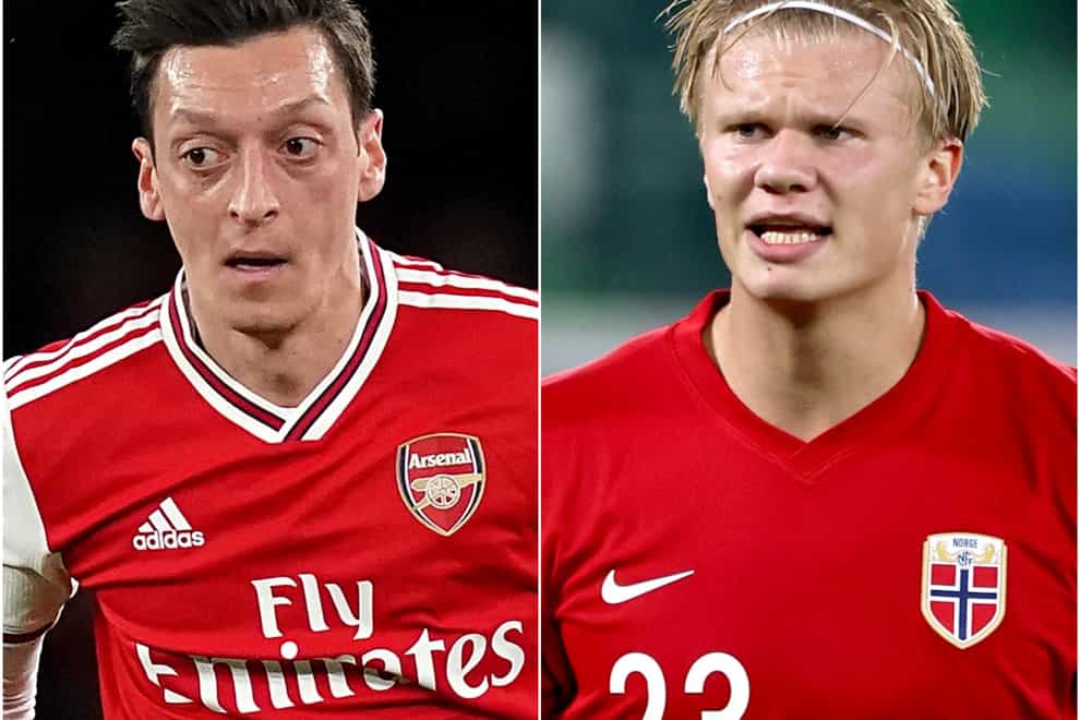 Mesut Ozil and Erling Haaland