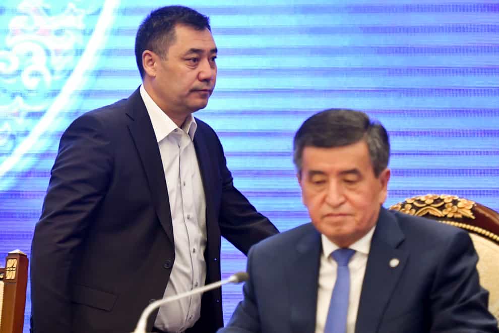 Kyrgyzstan Prime Minister Sadyr Zhaparov and ousted president Sooronbai Jeenbekov
